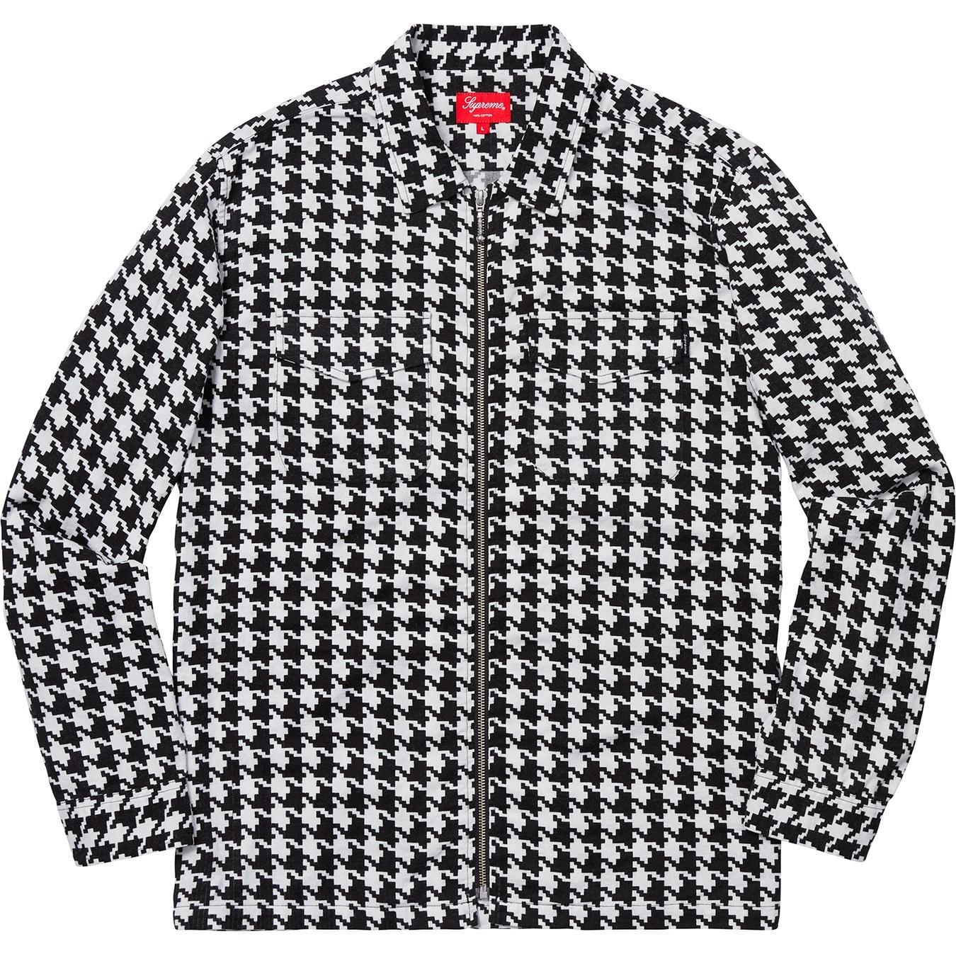 Houndstooth Flannel Zip Up Shirt view 4